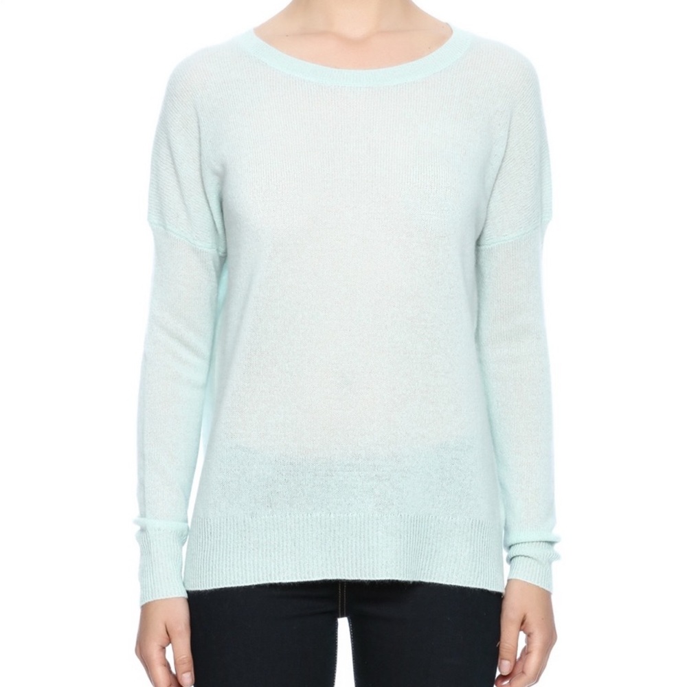 360 Cashmere 100% Cashmere Crewneck Long Sleeve Boxy Pullover Sweater